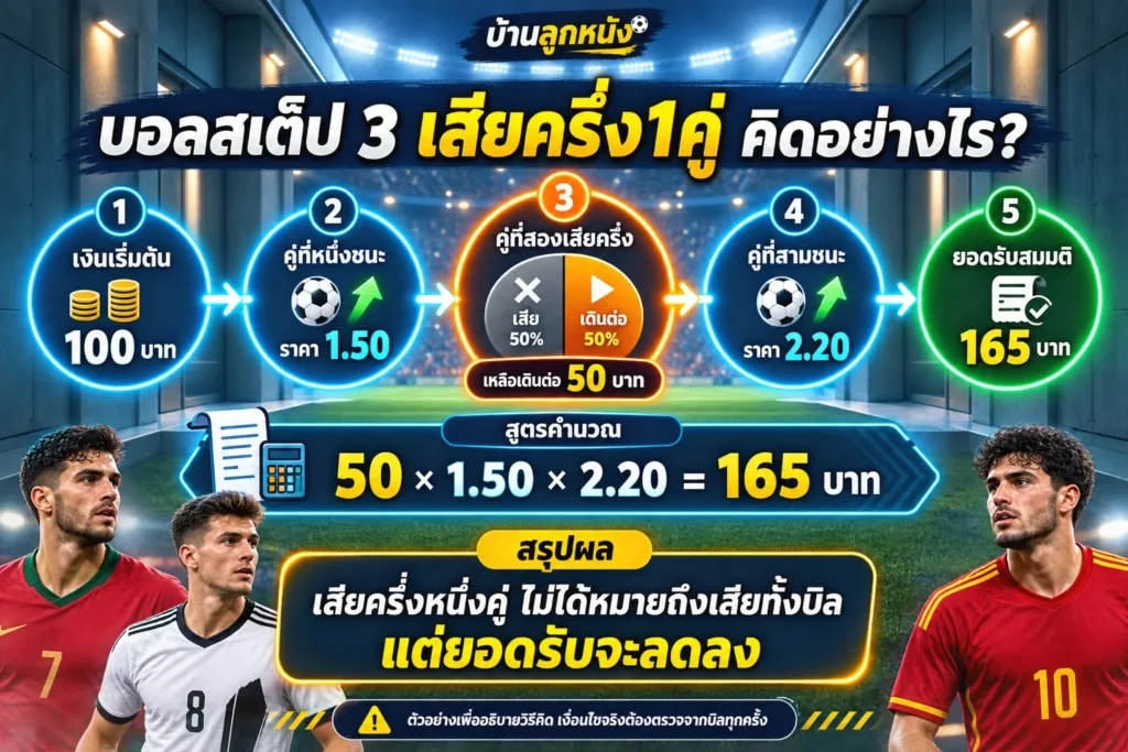 บอลสเต็ป 3 เสียครึ่ง1คู่ 