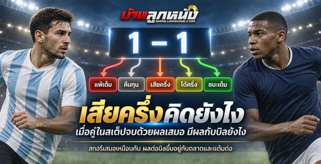เสียครึ่งคิดยังไง เมื่อคู่ในสเต็ปจบด้วยผลเสมอ มีผลกับบิลยังไง